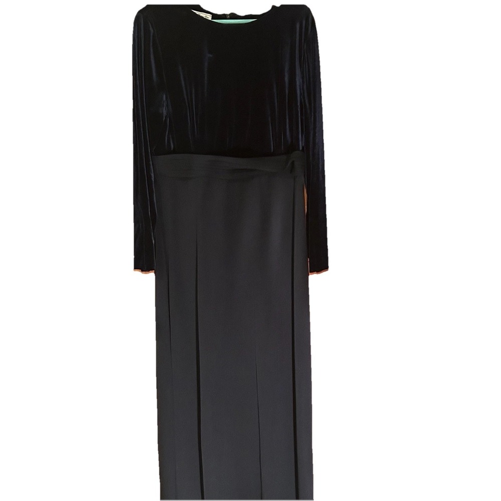 VTG 90s Talbots Full Length Navy Sz 14 Boring Ugly Bridesmaid Gown Handmaid Tale